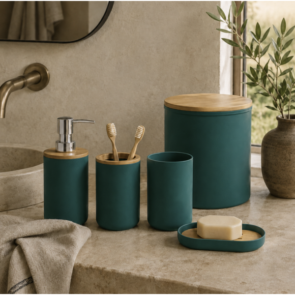 Set de baño combinado 5 piezas 3002 petroleo 