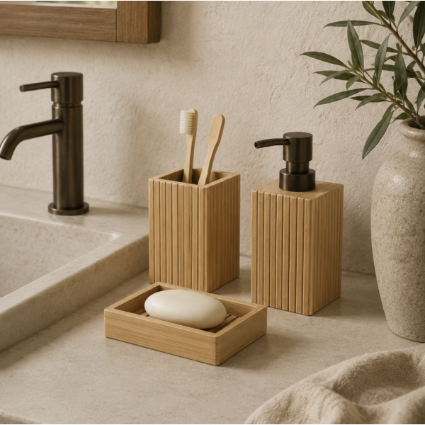 Set de baño x3 wood 1040