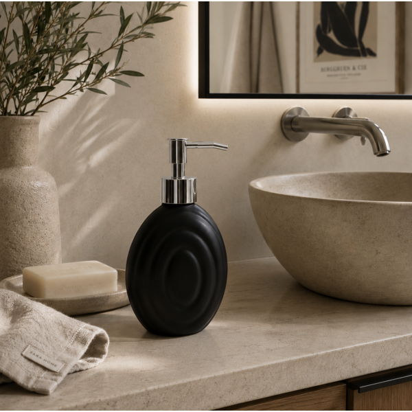 Dispenser ceramica color negro 0349