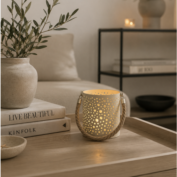Fanal burble con vela led blanco
