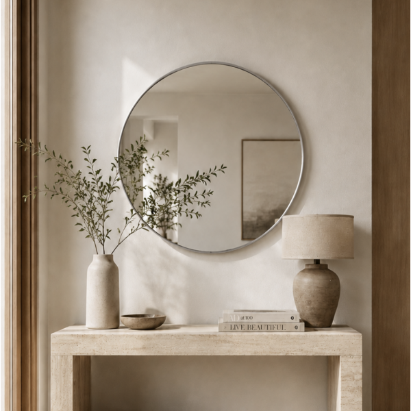 Espejo circular Plateado 80 dm 6380 