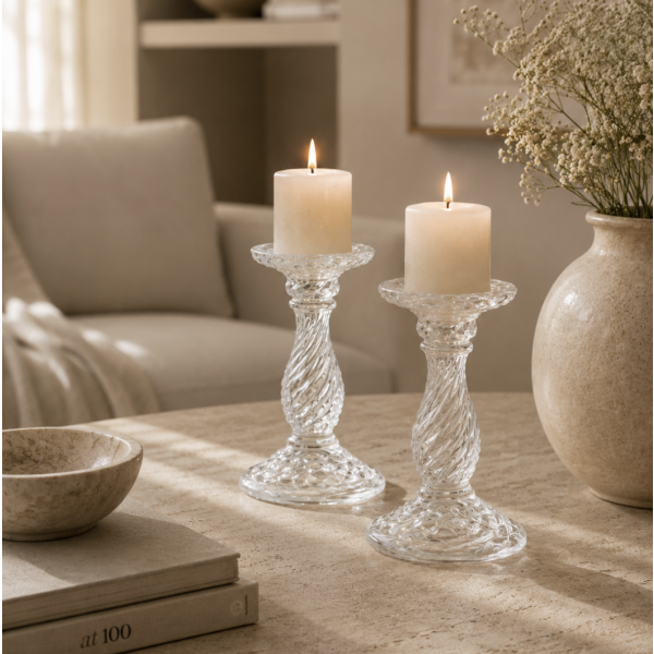 Candelabro vidrio 16cm 4548