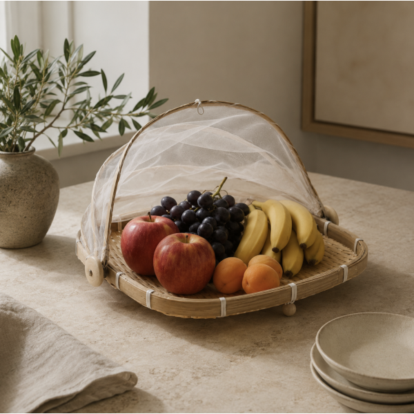 Cesta cubre alimentos tul & bamboo S 28*28 12171