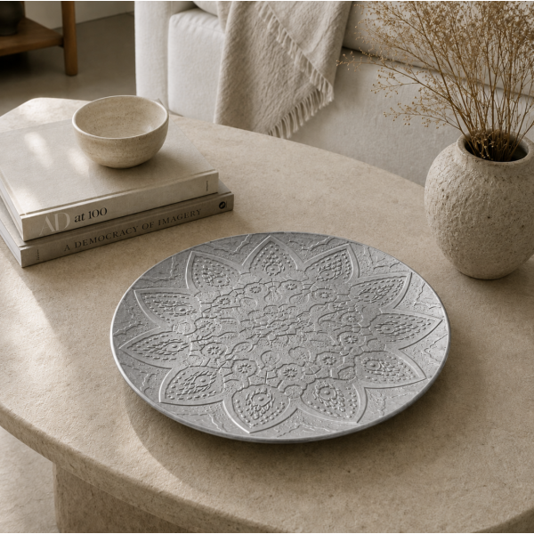 Centro de mesa flor 40' plata 4270
