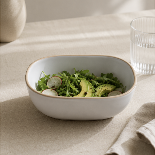 Bowl blanco borde natural 18.5*5.5 1357 PROMO 
