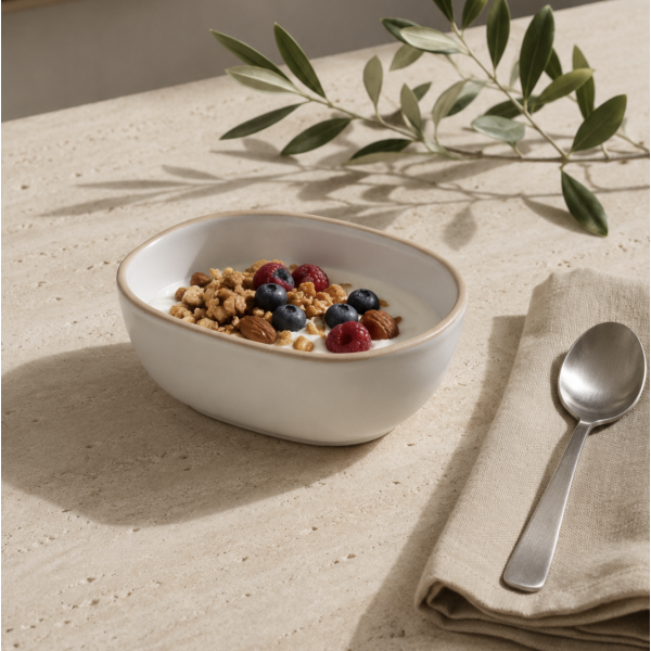 Bowl gris borde natural 12.5*9.5 1354 PROMO  