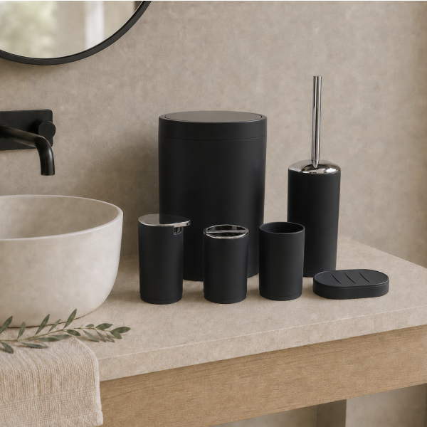 Set de baño 6 piezas 3009 negro 
