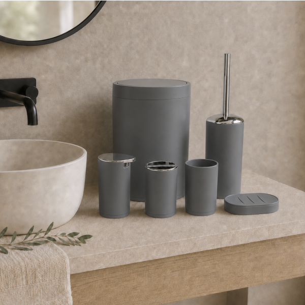 Set de baño 6 piezas 3009 gris 