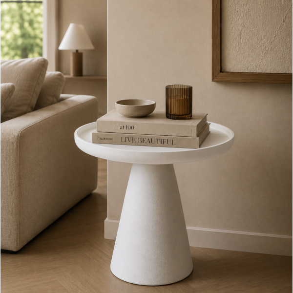 Mesa de arrime hierro 45*41 blanca 1154/9921