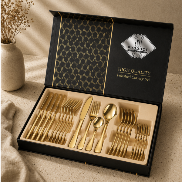 Cubiertos set 24 piezas dorado PROMO