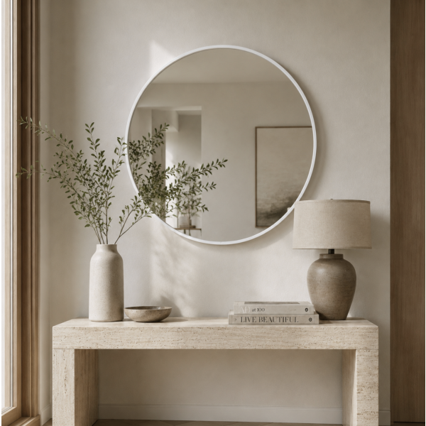 Espejo circular blanco 80 cm 6380