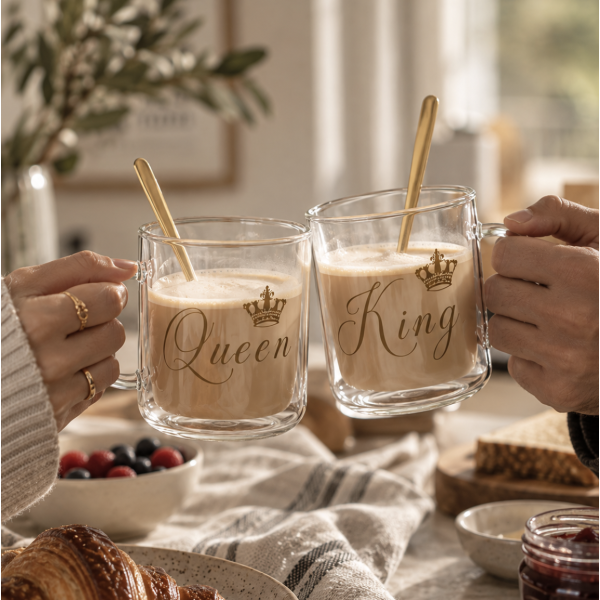 Tazas jerarquia con cuchara set x2  4624
