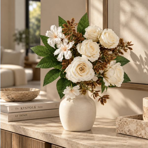 Bouquet flores rosas 27' blanca 4870