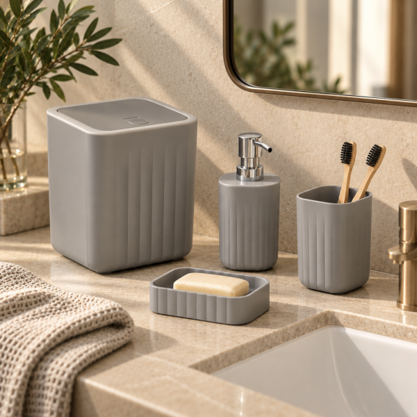 Set de baño 4 pzas gris 2519-6