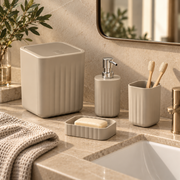 Set de baño 4 pzas beige 2519-6