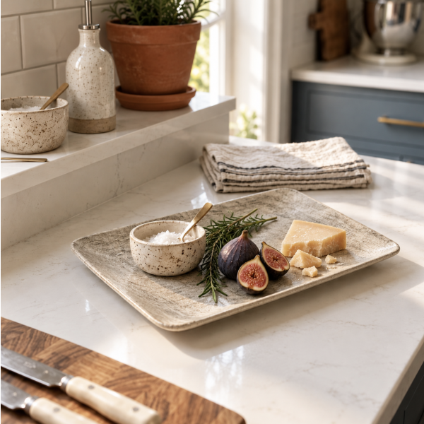 Bandeja rectangular grisacia 31*21 1059 PROMO 