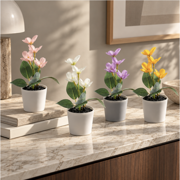 Maceta artificial flores 17*6*6 1188 rosas