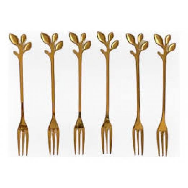 Set x6 tenedores trebol 12,5 8679 DORADO 
