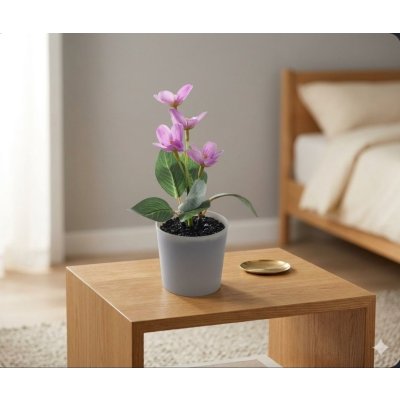 Maceta artificial c/flores lila 17*6*6 1188