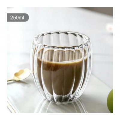 vaso doble vidrio rayas 250 ml 2948 golx