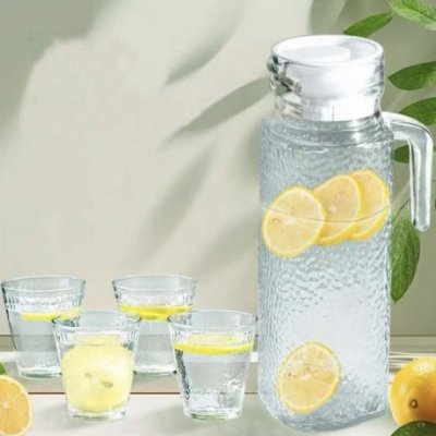 Jarra de vidrio c/4 vasos 1100ml 6271