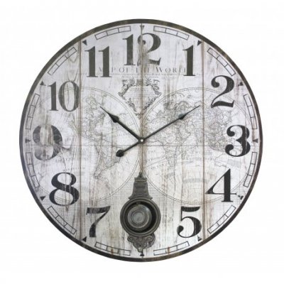 Reloj de pared c/pendulo 58 cm madera 1005