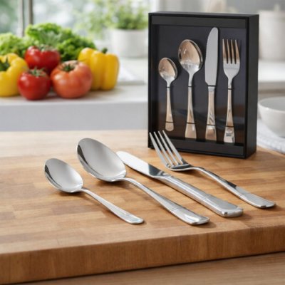 Set de cubiertos 24 pzas plateado c/de regalo 1133