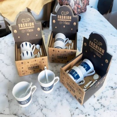tazas x 2 surtidas caja regalo 280ml 44795