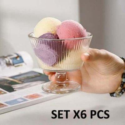 Compoteras x 6 vidrio 260ml 0615