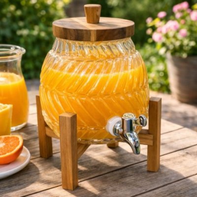 Dispenser p/jugo base y tapa bamboo 4lts 7311