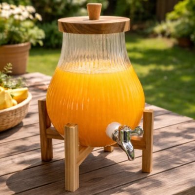 Dispenser p/jugo base y tapa de bamboo 3lts 7330