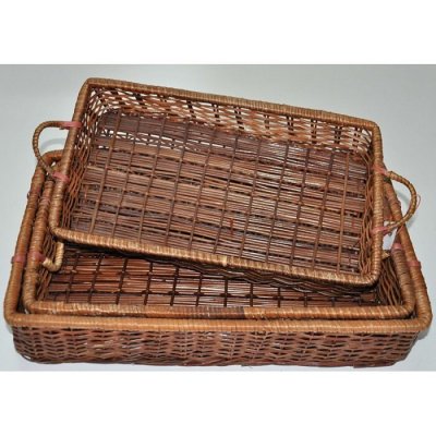 Set x 3 bandejas de mimbre 73154