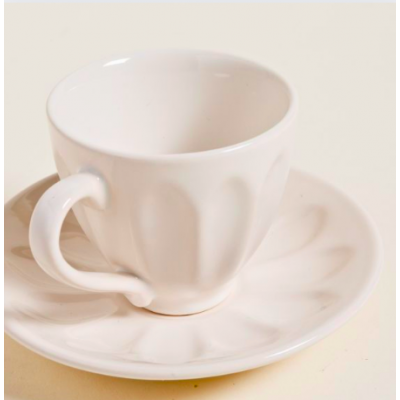 Taza con plato crema
