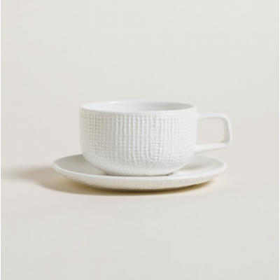 Taza con plato textura 280 ml 577