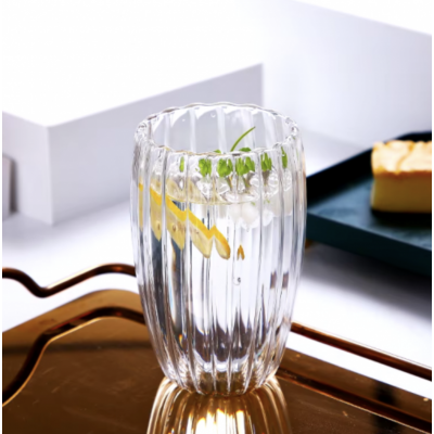 vaso doble vidrio rayas 450 ml 2946 golx