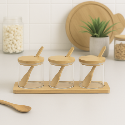 Frascos c/cuchara set x 3 9001