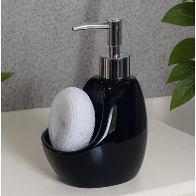 Dispenser oval ceramica negro