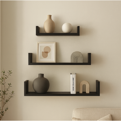 Repisa set x3 madera RM3432 negro