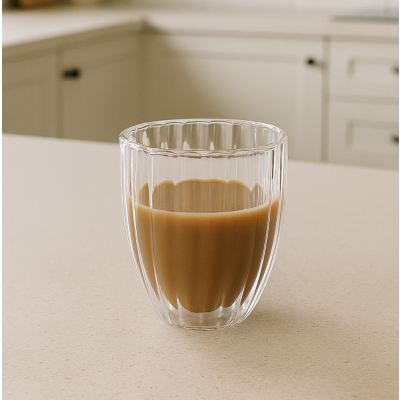 vaso doble vidrio rayas 350 ml 2947