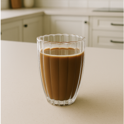 vaso doble vidrio rayas 450 ml 2946 golx