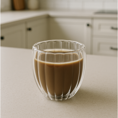 vaso doble vidrio rayas 250 ml 2948 golx