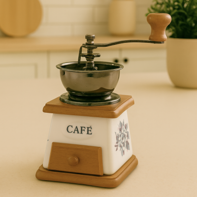 Molinillo de cafe blanco