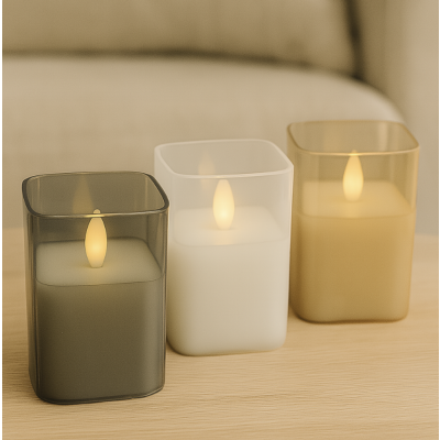 Vela recipiente de vidrio 7.5*7.5*10 1412