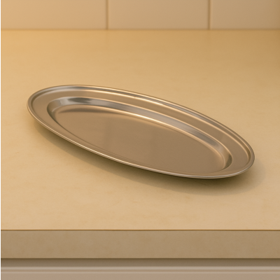 Bandeja de metal oval 