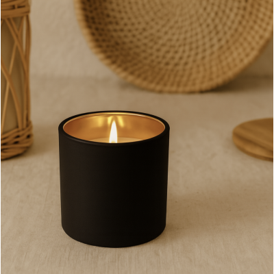 Porta vela negro mate
