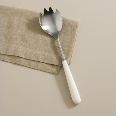 Cuchara dentada acero blanco 24 