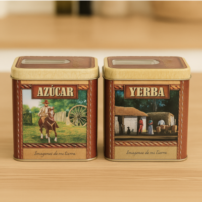 Lata yerba baja vertedora tierra