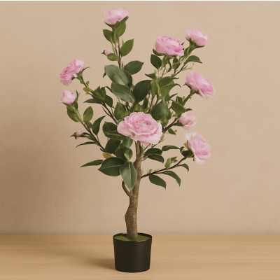  planta Maceta arbol flores rosa 80 cm 2733