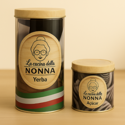Latas yerba y azucar vertedoras Nonna