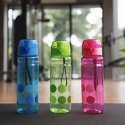 Botella plastica circulos 600ml 